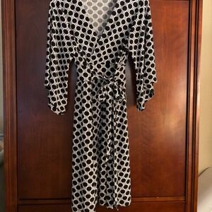 Ebby Farinaz Taghavi Pull on Black and White Polka Dot Dress Size L